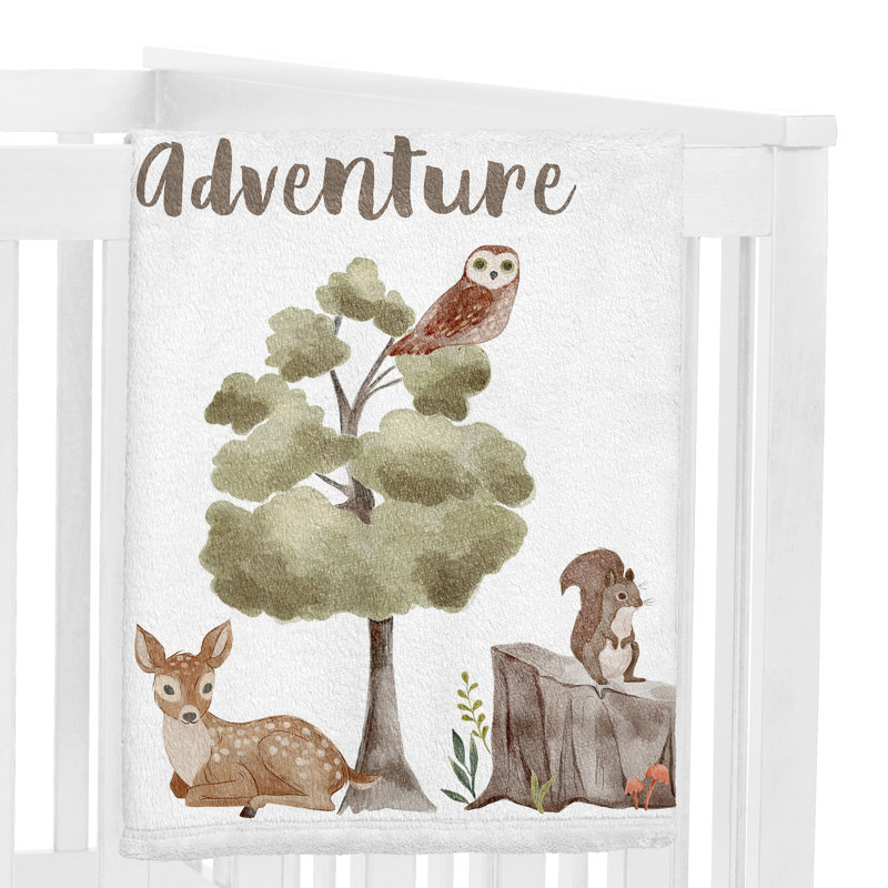 Couverture pour bébé Watercolor Forest Woodland Milestone par Sweet Jojo Designs