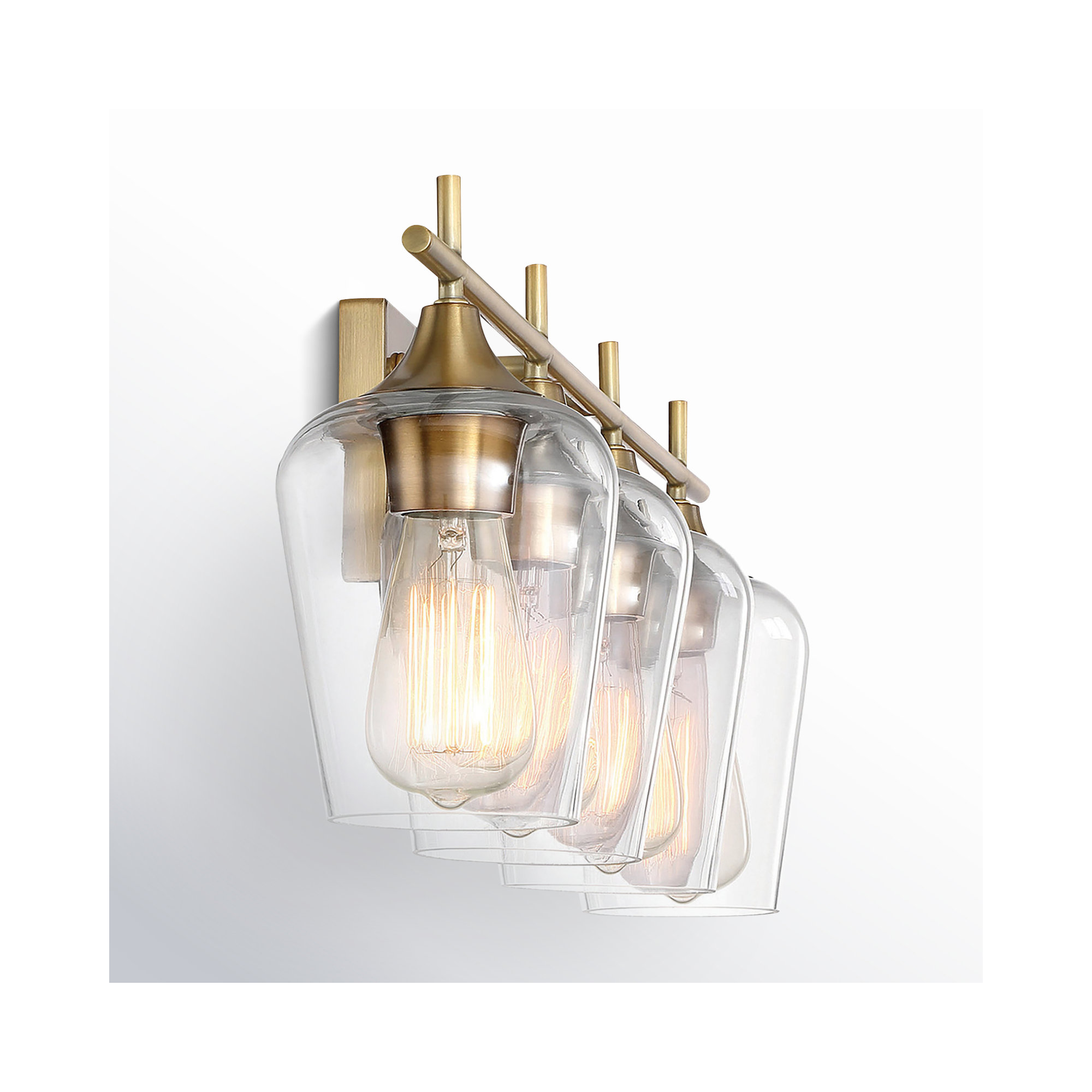 Breena 4 Light Dimmable Vanity Light, Warm Brass