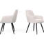 De 2 fauteuils d'appoint rembourrés à dossier en forme de canal de style moderne Mid-Century beige avec rehaussement de sièges pour l'intérieur