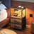 Nightstand With 2 Fabric Drawers,modern Bedside Table With Power Outlets,everyday Side Table With Led Light Strip,end Table With A Large Storage Shelf-1613280529