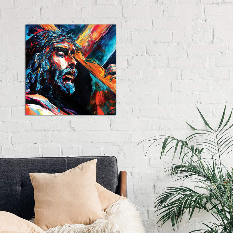«Jesus Christ» - Impression encadrée sur papier, Toile tendue, H 26 po x l 26 po x P 1,5 po