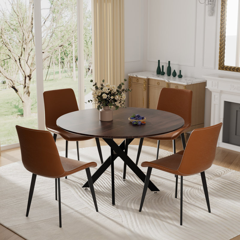 Ensemble de salle à manger 5 pièces, H 29,6 po x L 36 po x l 36 po, Brun, Brun