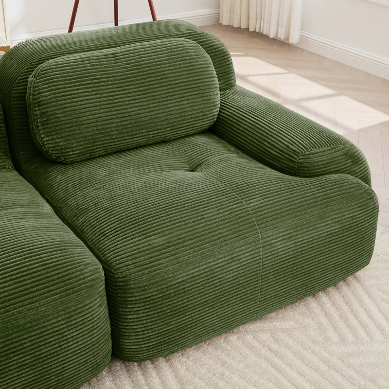 Hamlet LSF&RSF Corner Sofa W/Pillows Corduroy- Olive Green, Olive Green
