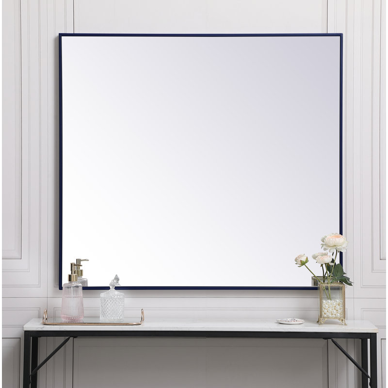 Miroir mural Sabine, 40 po x 36 po, Bleu