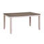 Ensemble de salle à manger 5 pièces - Table rectangulaire en bois et 4 chaises en tissu gris / blanc / brun