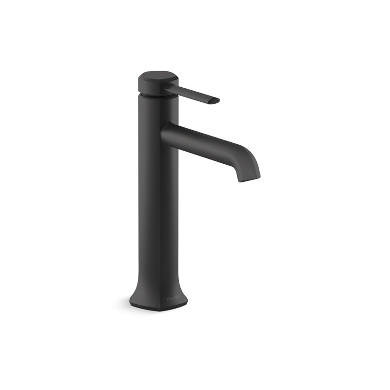 Occasion Tall Single-Handle Vessel Sink Bathroom Faucet with Drain Assembly, Matte Black, 0.5 GPM