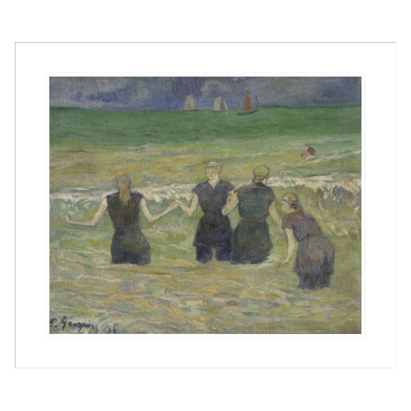 «Women Bathing» par Paul Gauguin - Estampe numérique encadrée, H 23,5 po x l 27,15 po