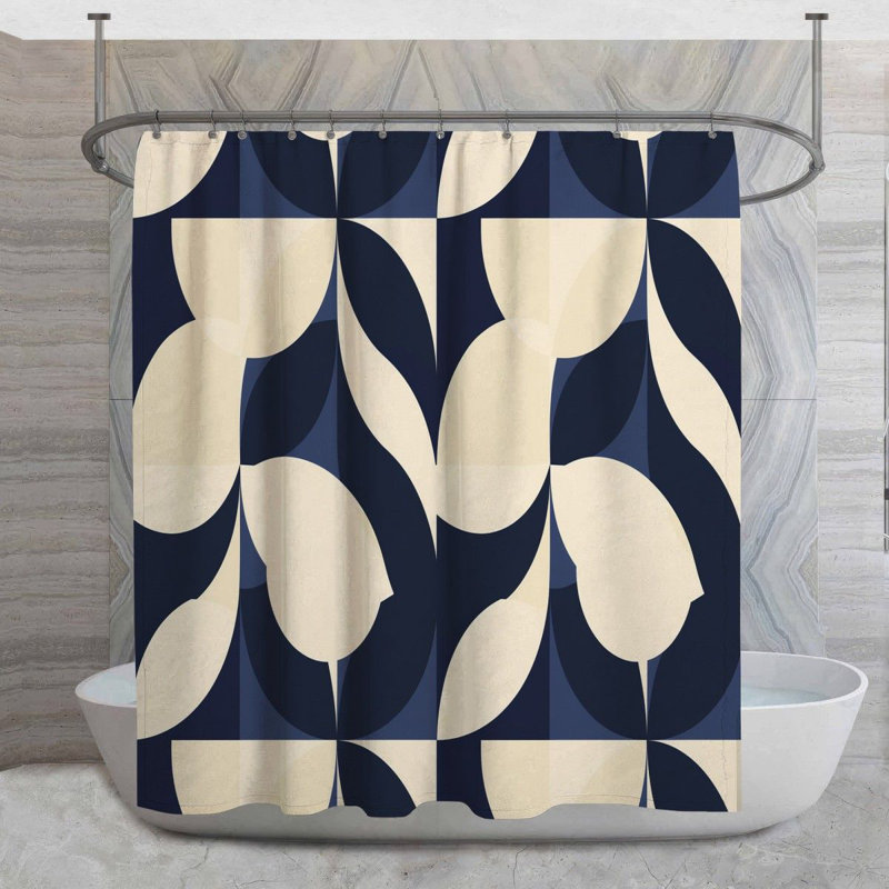 Rideau de douche à motif de feuilles, H 73 po x l 70 po