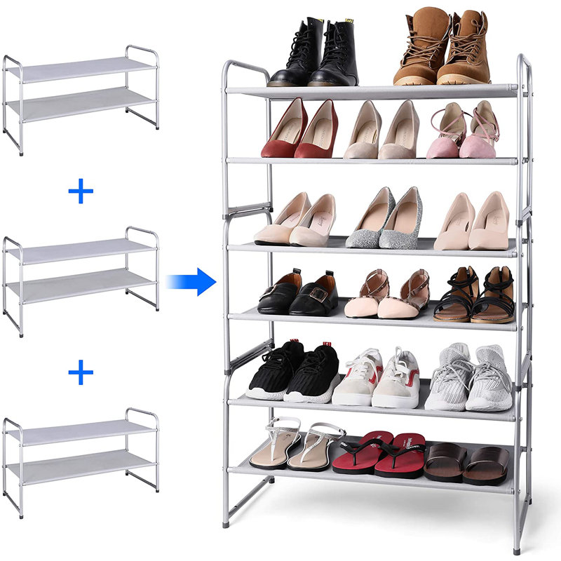 Range-chaussures 12 paires, Gris