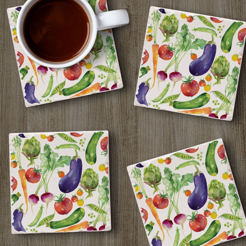 Ensemble de 4 sous-verres Eat Veggies