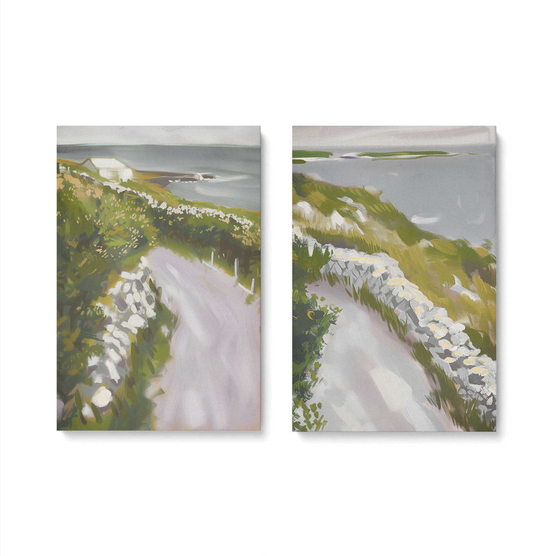 «Serene Pathway by the Sea», ensemble de 2 reproductions sur toile, Toile tendue, H 30 po x l 20 po x P 1,25 po