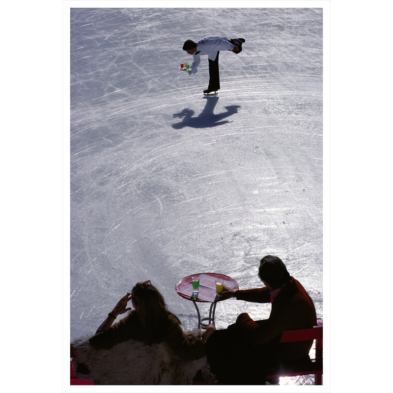 Skating Waiter Print by Slim Aarons, 48.5" H x 32.5" W x 0.1" D, Unframed