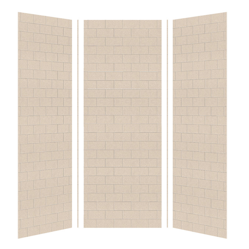 SaraMar 36'' W 36'' D 96'' H Glue Up Solid Surface Wall, Cashew