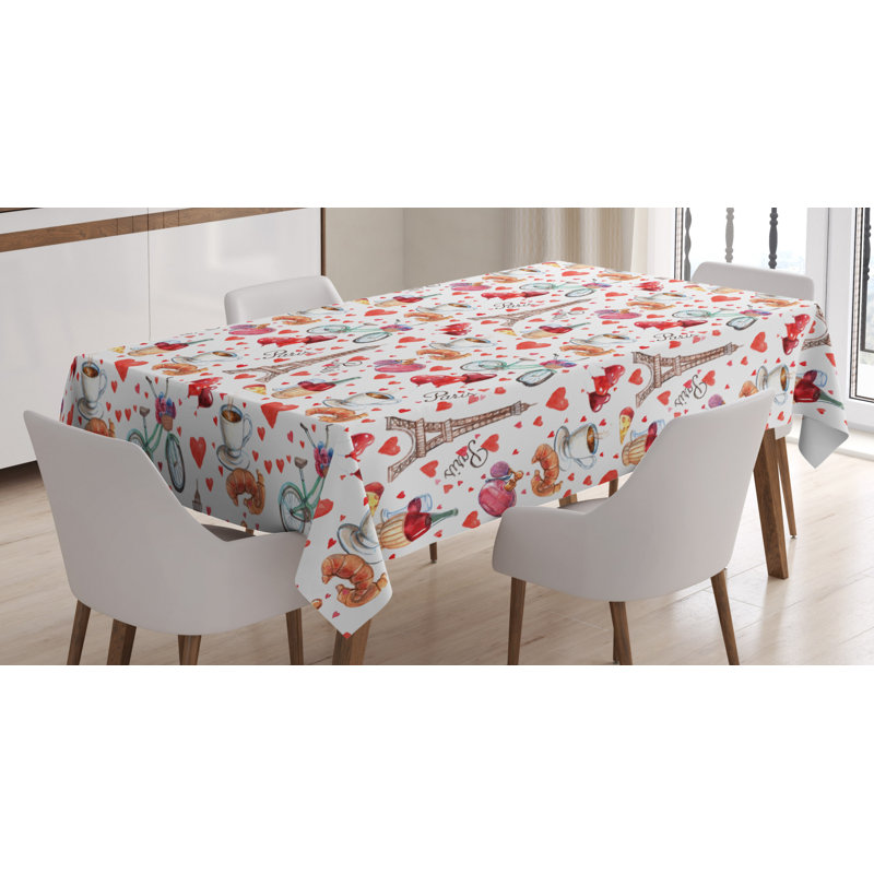 Geometric Valentine's Day Tablecloth, 70" L x 52" W
