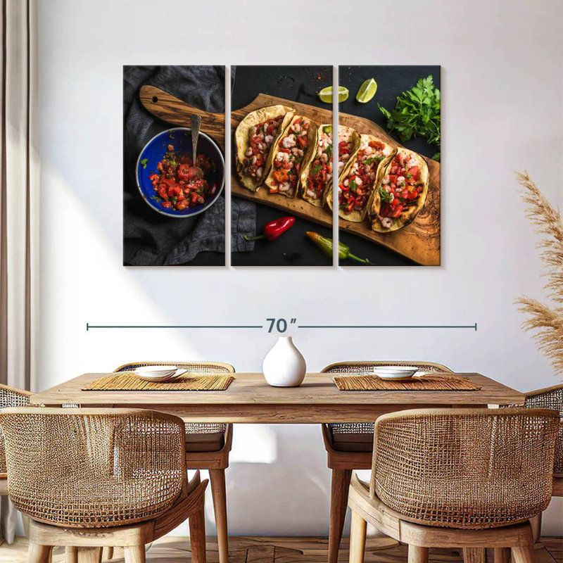 Yarlin Shrimp Tacos, 36" H x 57" W