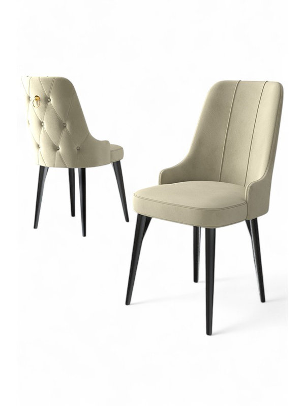 Ensemble de chaises, 6, Crème, crème, Noir, noir, noir, noir