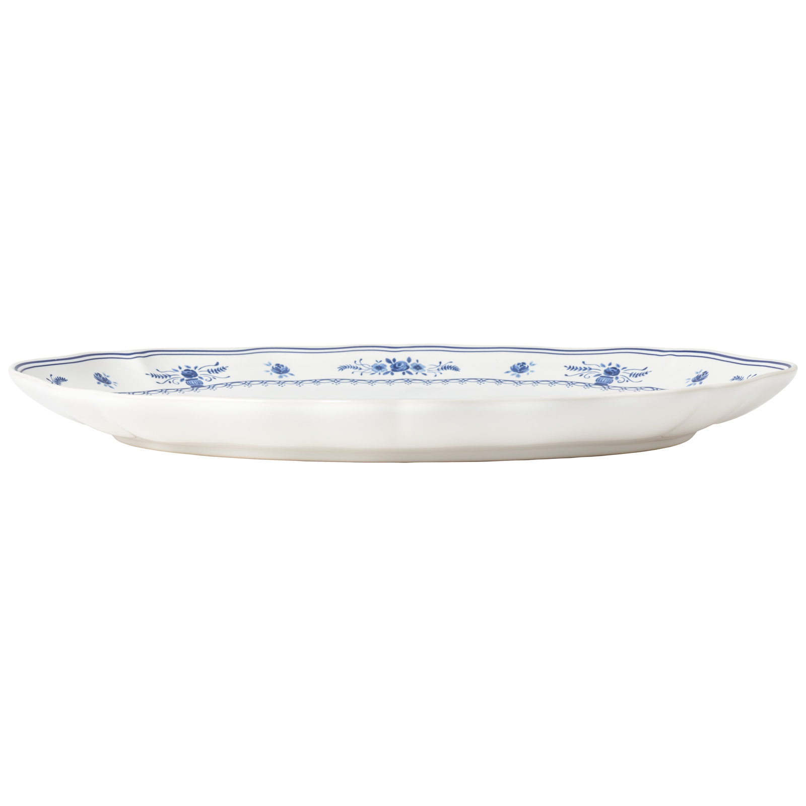Vila Platter, Branco/Azul, 1.5" H x 16” W x 11.13” D