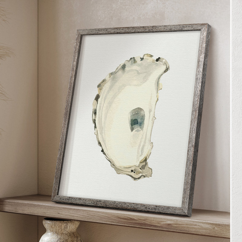 «Neutral Oyster Study II», reproduction encadrée - bois massif, H 11 po x l 9 po