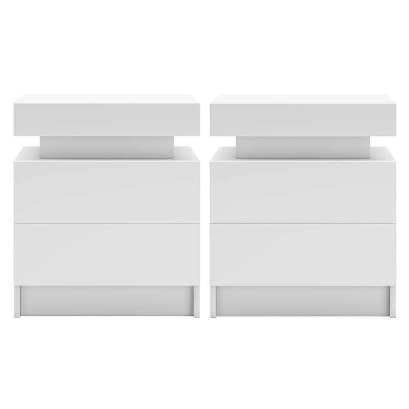 Binger 17.7'' W Unfinished Particle Board / Chipboard Nightstand, White
