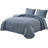 Washed Microfiber Channel Stitch Pom Pom Quilt Set-1292546941-1292546940