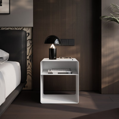 45cm W Metal Bedside Table