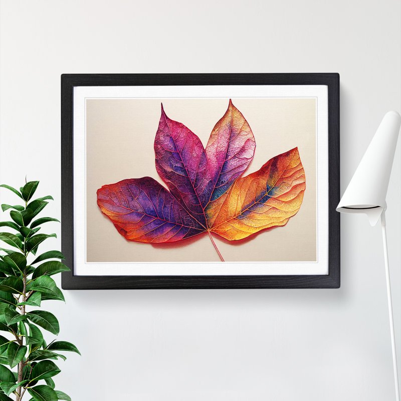 Watercolour Plant Leaf Vol.1 - Framed Print, 46cm H x 64cm W x 2cm D, Black
