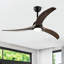 Ventilateur de plafond industriel moderne de 52 pouces avec pales en bois massif, lumière et télécommande