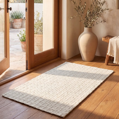 Tapis de couleur unie performance tissé à la main Jaxen Natura