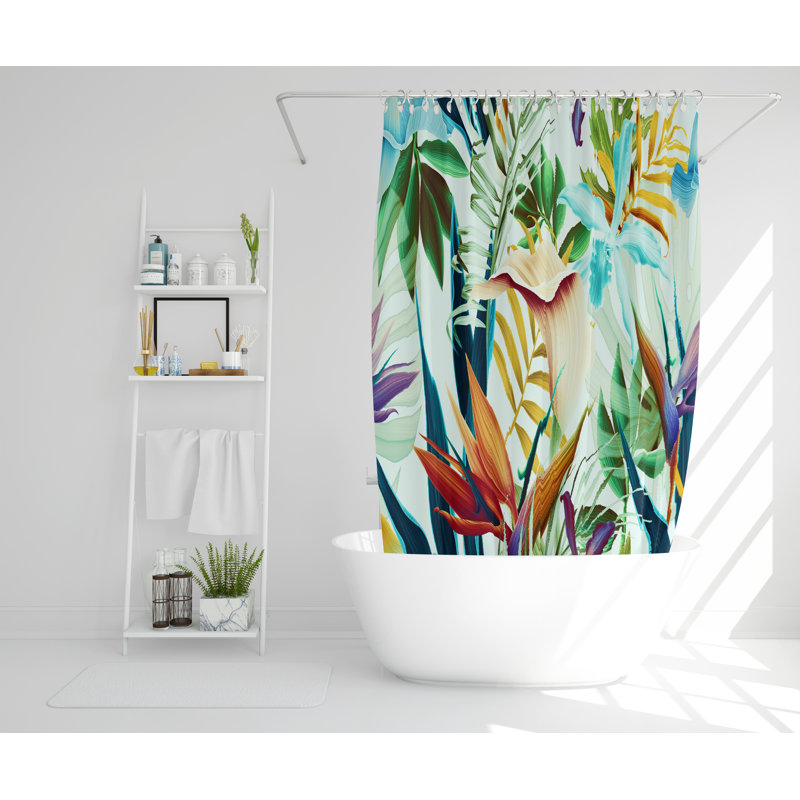 Aquilina Polyester Shower Curtain Set, 177cm H x 177cm W