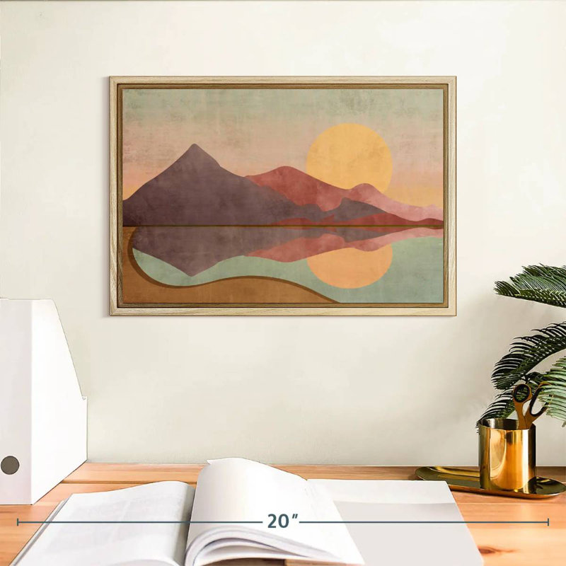 Boho Sundown, Cadre flottant en bois naturel, 13 po x 9 po