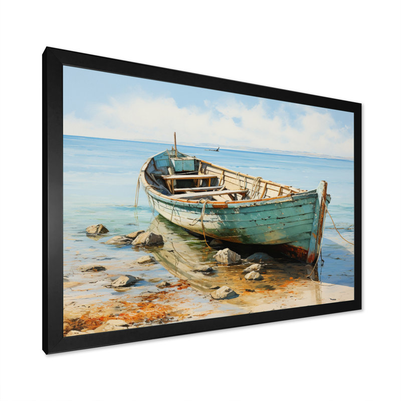 Boat Coastal Melody - Impressions encadrées, H 34 po x l 44 po x P 1,5 po, Cadre simple noir