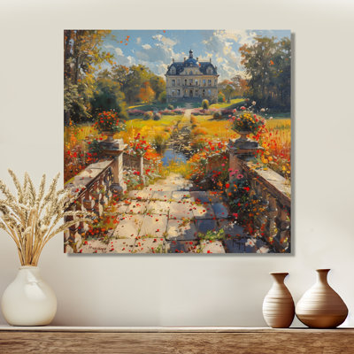 «Red Green Summer Summer Baroque Chateau In France - Chateaus», reproduction d'art mural