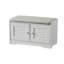 Banc de rangement à chaussures blanc 28,74 po avec coussin, armoire à 2 portes avec tablettes réglables, banc à chaussures pour couloir ou vestibule