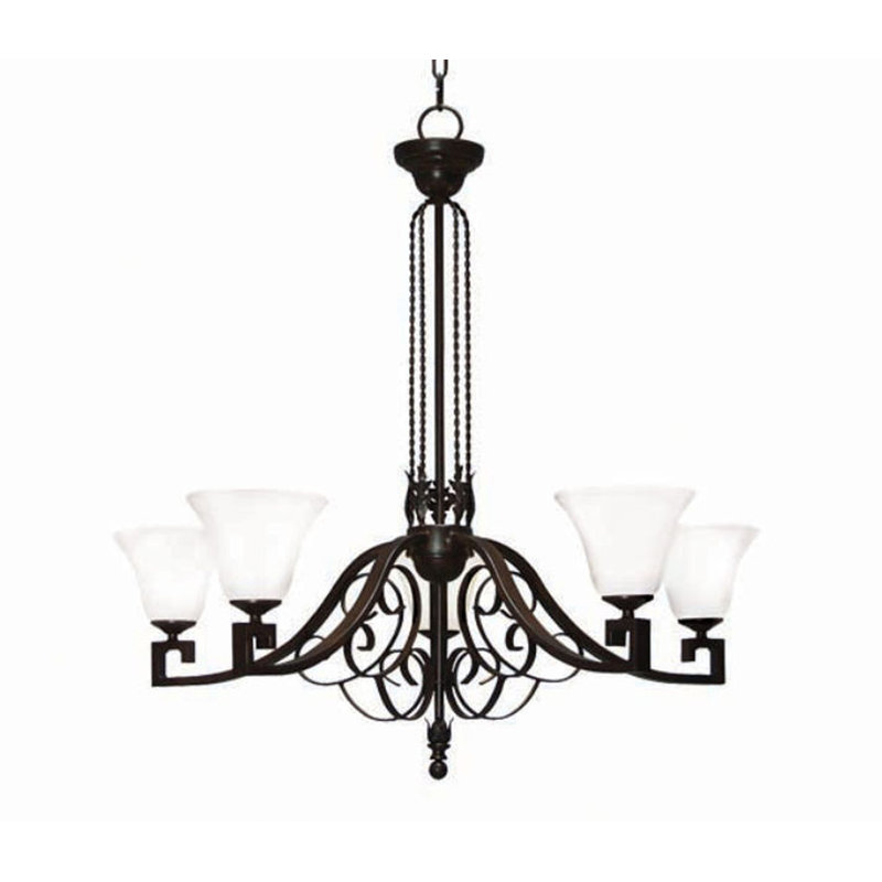 Suri 5 - Light Chandelier, Rustic Iron