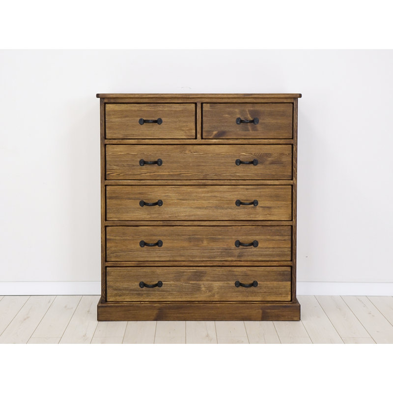 Broussard Solid Wood 112 cm W Chest of 6 Drawers