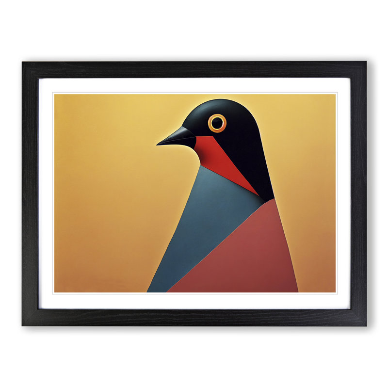Abstract Pigeon Bird Vol.1 - Framed Print, Black, 46cm H x 64cm W x 2cm D