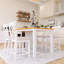 Ensemble de table de salle à manger 60 pièces 5 pièces avec tablettes de rangement à 3 niveaux et 4 chaises rembourrées Farmhouse-793751607