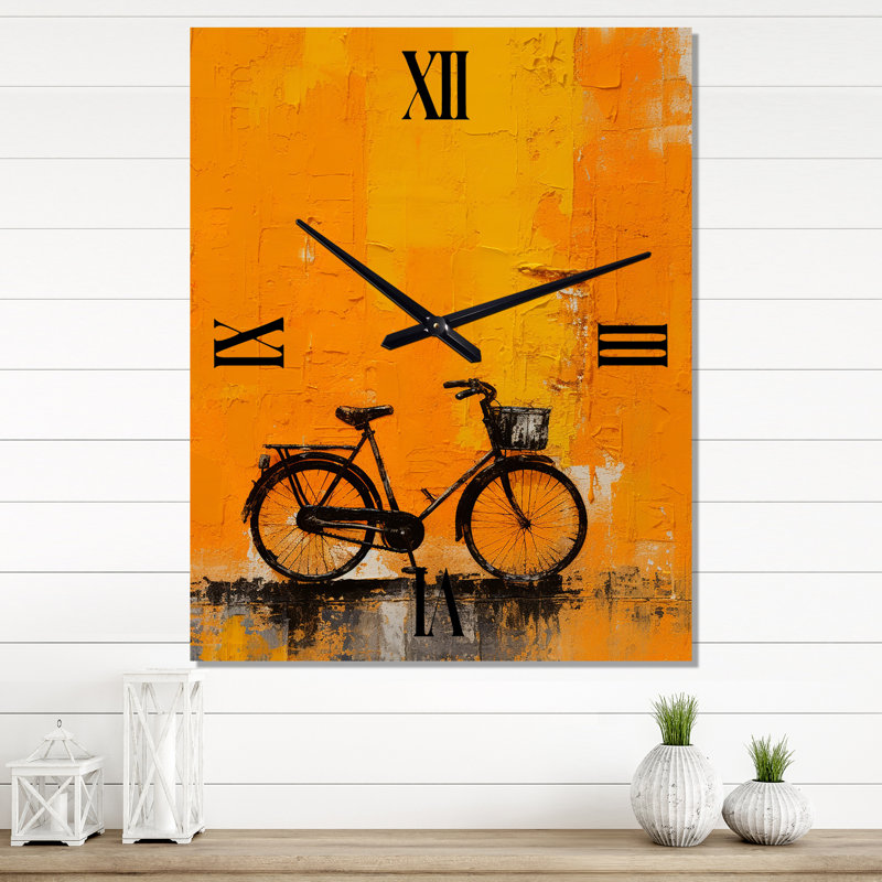 Vélo Odyssey orange - Horloge murale vélo surdimensionnée, Petit