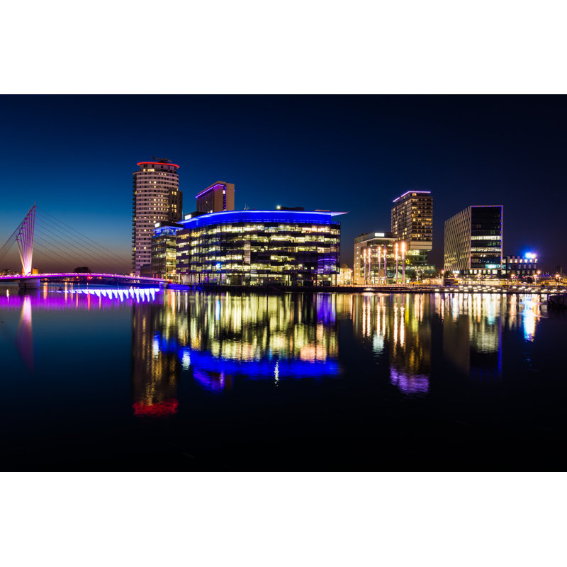 Zandre Manchester Skyline In England sur toile, H 12 po x l 18 po x P 1,25 po