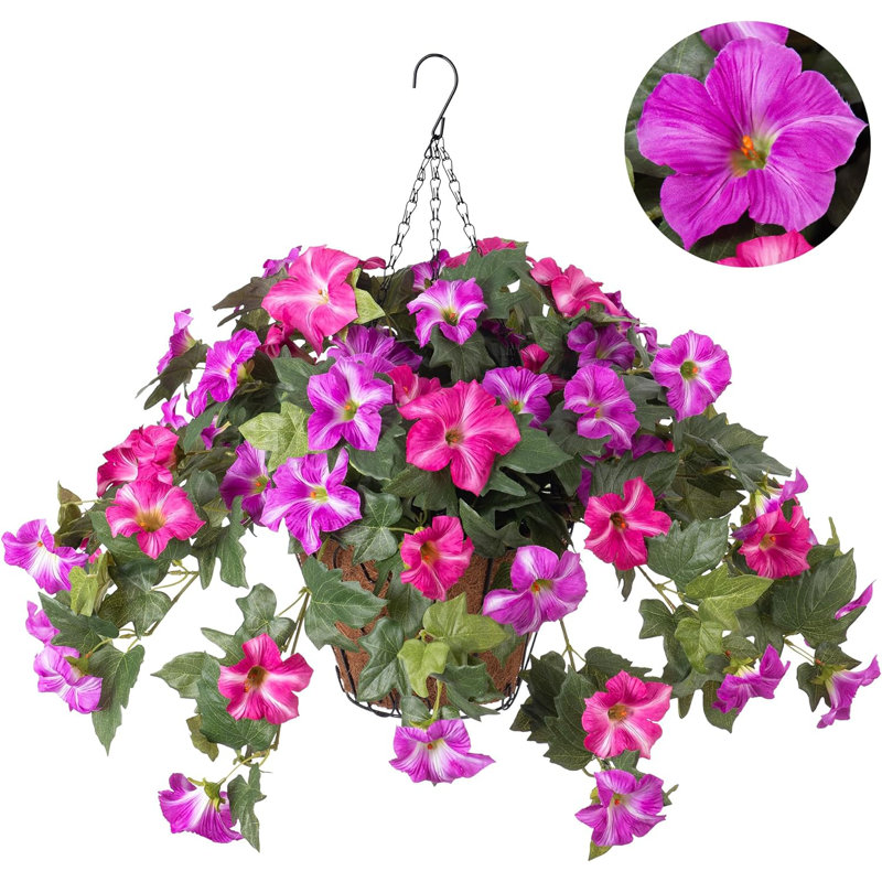 Fleurs artificielles suspendues artificielles avec plantes panier