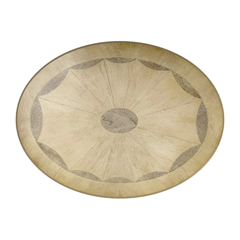 Jeanette Nouveau Oval Side Table, Antique Beige