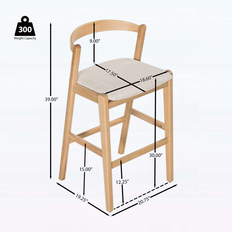 Ensemble de 2 chaises d'appoint pour plus de confort et de style, Naturel