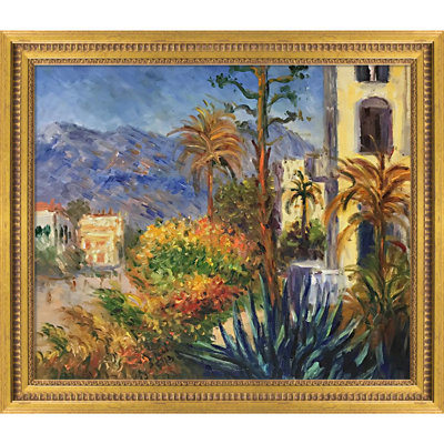 «Villa at Bordviera» par Claude Monet - Peinture sur toile encadrée