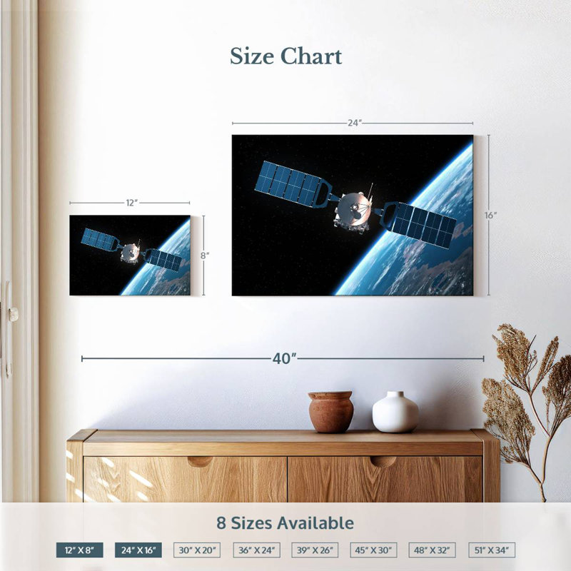 Oberle Satellite Orbiting Earth, 16" H x 24" W