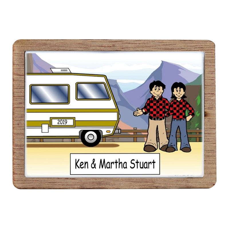 Magnet en bois personnalisé pour couple de camping-car - excellent cadeau!, Oui