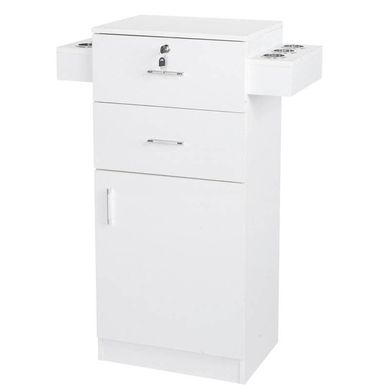 Armoire de salon de beauté Wetherbee, Blanc