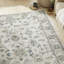 Traditional Grey Washable/Stain Guarded Area Rug -713109046