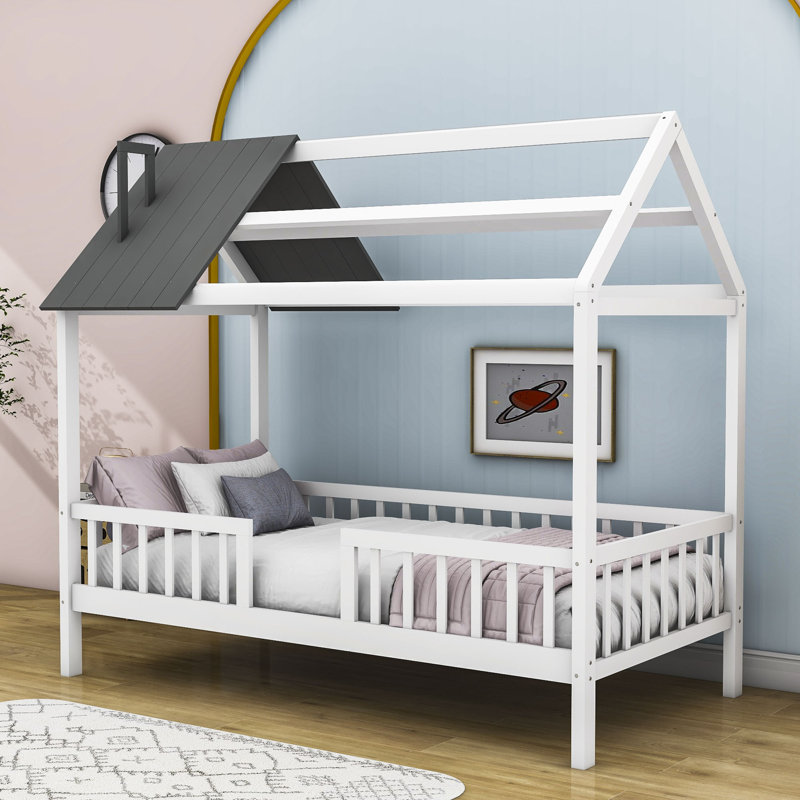 Lit de jour pour lit simple Calio, Blanc / gris