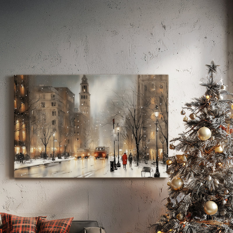 Honeyed Mistletoe at Dawn-Premium Gallery Wrapped Canvas, 12" H x 18" W