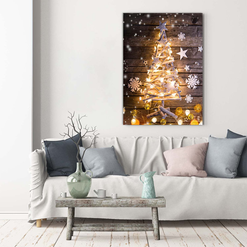 Shining Christmas Tree - Wrapped Canvas Print